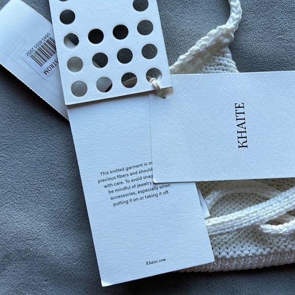 New Khaite Carla Cotton Blend Bralette in Ivory Size Medium - Picture 6 of 7